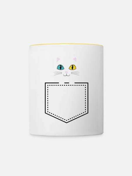 Taschentier Türkische Angora - Tasse zweifarbig - Weiß/Gelb