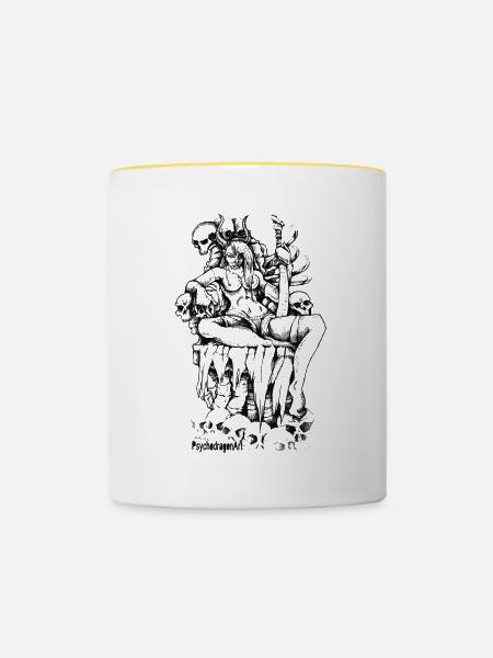 The Queen Schwarz - Tasse zweifarbig - Weiß/Gelb