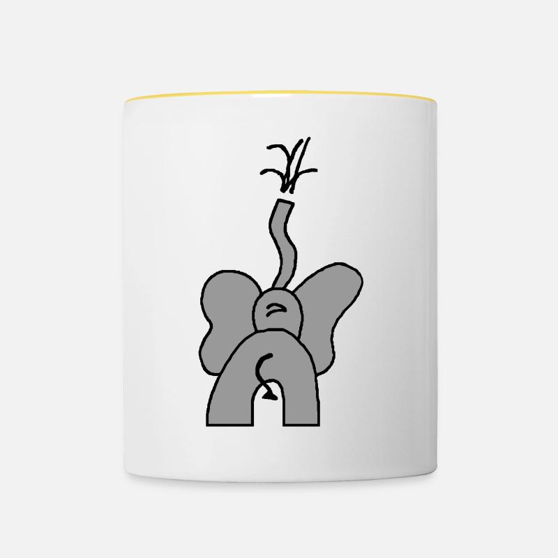elephant - Contrasting Mug - white/yellow