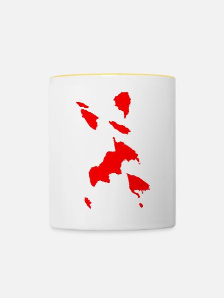 Abstrakt Budo TUSCHE - Tasse zweifarbig - Weiß/Gelb
