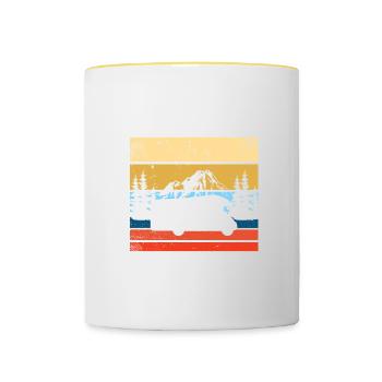 Reise vor dem sterben Wohnwagen Camper Camping - Tasse zweifarbig - Weiß/Gelb - Vorne