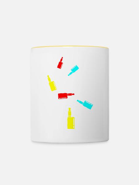 E-Zigarette Silhouette - Tasse zweifarbig - Weiß/Gelb