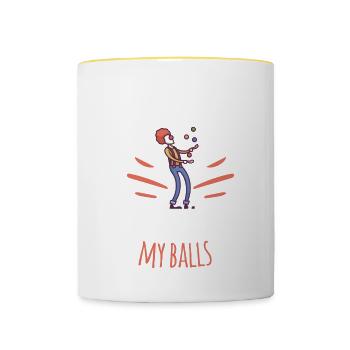 Zirkus Motiv für Krimes & Clown-Fans - Tasse zweifarbig - Weiß/Gelb - Vorne