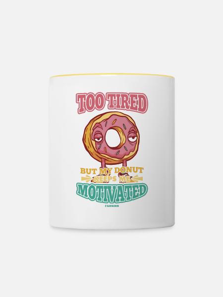 Donut - Tasse zweifarbig - Weiß/Gelb