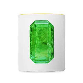 Cristal d’émeraude - Mug contrasté - blanc/jaune - Devant