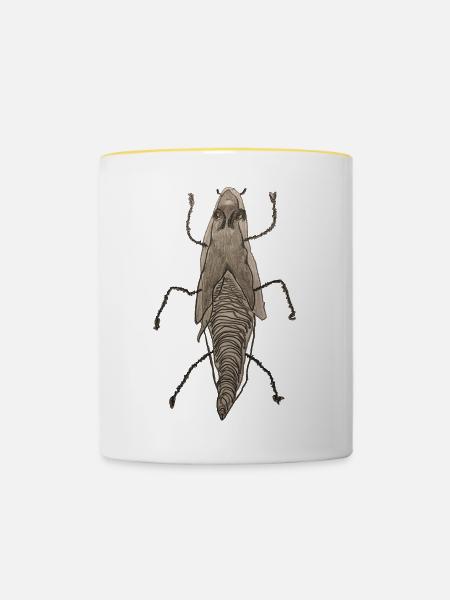 Insekt III - Tasse zweifarbig - Weiß/Gelb