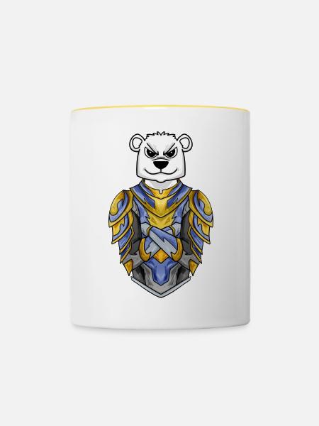 Ritter Eisbär cool Bär Polarbär - Tasse zweifarbig - Weiß/Gelb