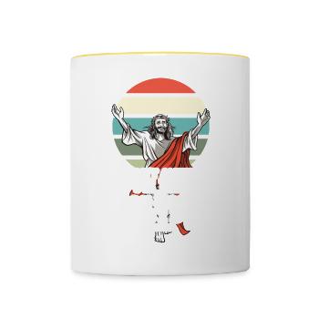 I Don't Always Love Jesus Oh Wait Yes Is Do - Tasse zweifarbig - Weiß/Gelb - Vorne