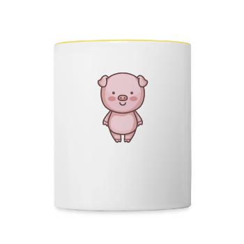 Je suis aussi mignonne que délicieuse - Mug contrasté - blanc/jaune - Devant