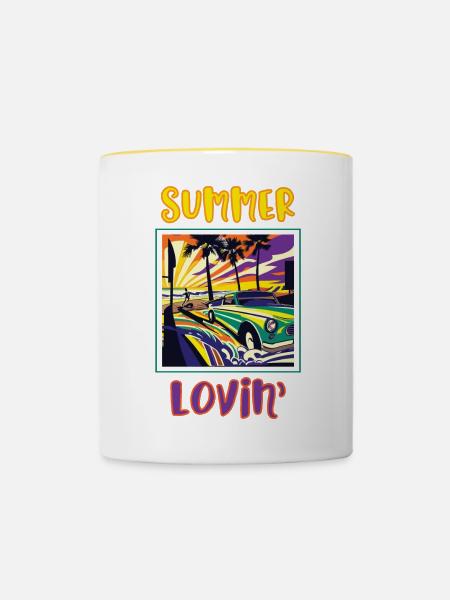 Summer Lovin' - Tasse zweifarbig - Weiß/Gelb