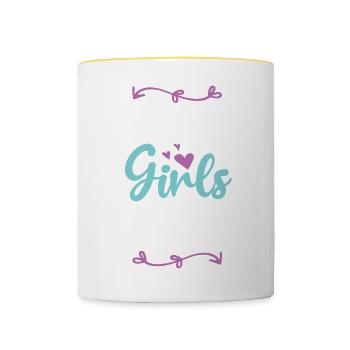 Tournée des filles en Croatie - Mug contrasté - blanc/jaune - Devant