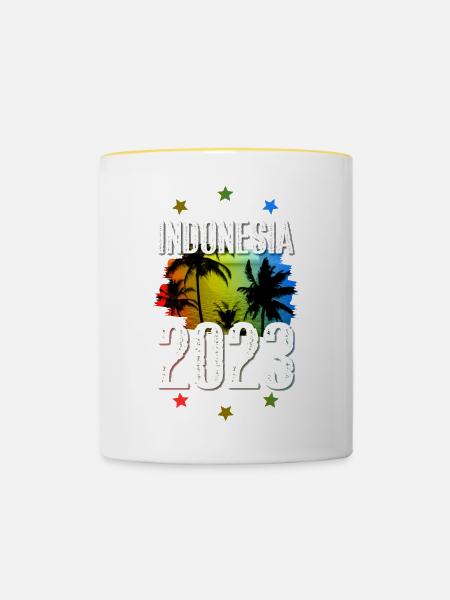 Indonesia 2023 - Tasse zweifarbig - Weiß/Gelb