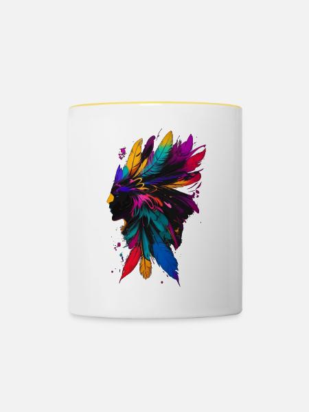 Medizinmann - Tasse zweifarbig - Weiß/Gelb