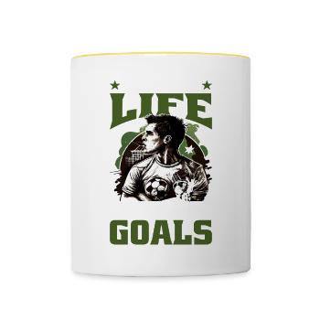 Qu’est-ce que la vie sans objectifs 9 - Mug contrasté - blanc/jaune - Devant