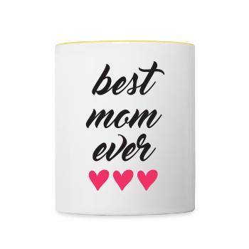 Beste Mutter aller Zeiten - Tasse zweifarbig - Weiß/Gelb - Vorne