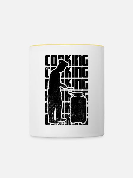 Kochen - Tasse zweifarbig - Weiß/Gelb