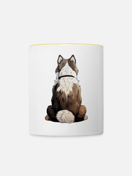 Siberian Husky - Tasse zweifarbig - Weiß/Gelb