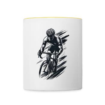 Cyclist, Graphic - Contrasting Mug - white/yellow - Front