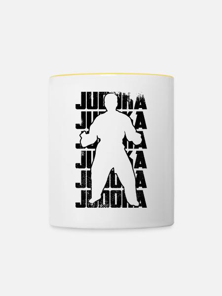 Judoka - Tasse zweifarbig - Weiß/Gelb