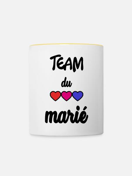 TEAM DU MARIE - Tasse zweifarbig - Weiß/Gelb