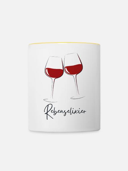 Rebenselixier - Tasse zweifarbig - Weiß/Gelb