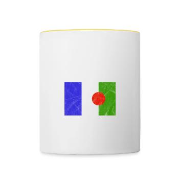Batwa - Tasse zweifarbig - Weiß/Gelb - Vorne