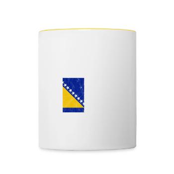 Bosnia and Herzegovina - Contrasting Mug - white/yellow - Front