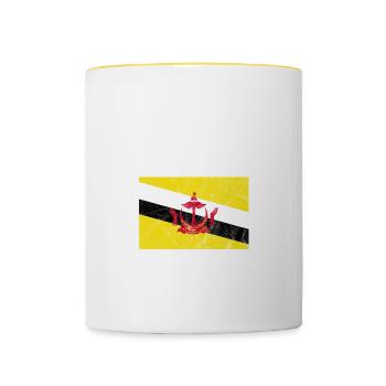 Brunei - Tasse zweifarbig - Weiß/Gelb - Vorne