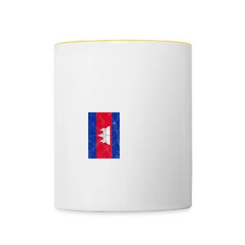 Cambodge - Mug contrasté - blanc/jaune - Devant