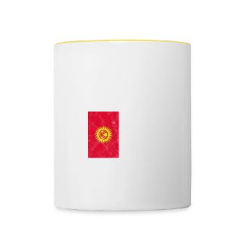 Kirgisistan - Tasse zweifarbig - Weiß/Gelb - Vorne