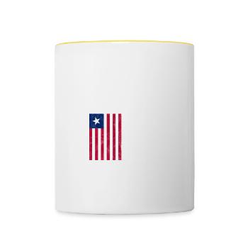 Libéria - Mug contrasté - blanc/jaune - Devant
