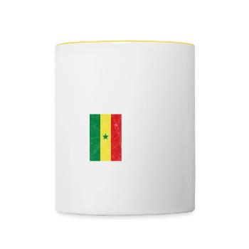 Sénégal - Mug contrasté - blanc/jaune - Devant