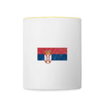 Serbie - Mug contrasté - blanc/jaune - Devant