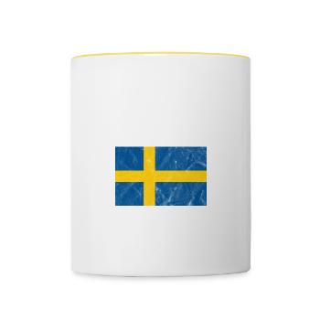 Suède - Mug contrasté - blanc/jaune - Devant