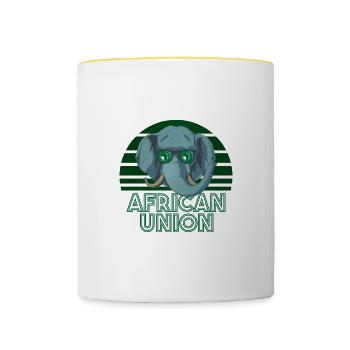 Afrikanische Union - Tasse zweifarbig - Weiß/Gelb - Vorne