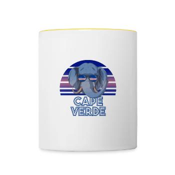 Kap Verde - Tasse zweifarbig - Weiß/Gelb - Vorne