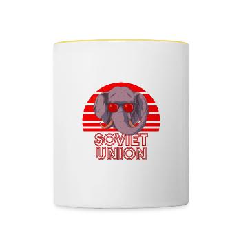 Union soviétique - Mug contrasté - blanc/jaune - Devant