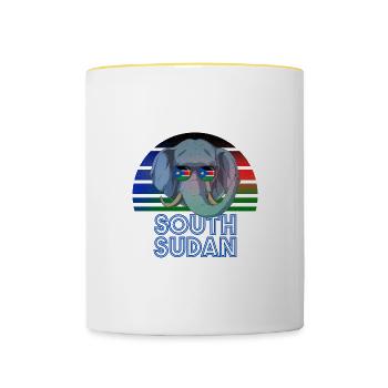 Südsudan - Tasse zweifarbig - Weiß/Gelb - Vorne