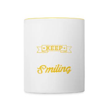 Les cocktails me font sourire Humour - Mug contrasté - blanc/jaune - Devant