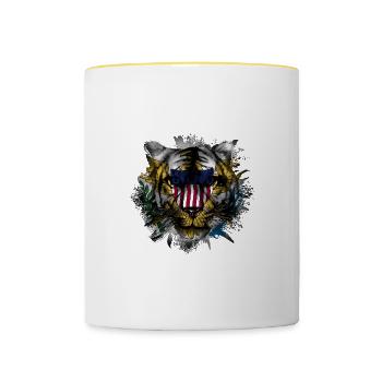 Îles Vierges américaines - Mug contrasté - blanc/jaune - Devant