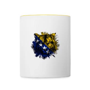 Bosnia and Herzegovina - Contrasting Mug - white/yellow - Front