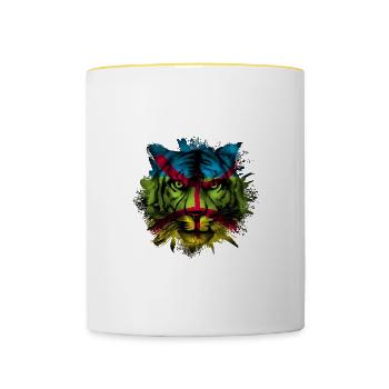 Amazigh - Tasse zweifarbig - Weiß/Gelb - Vorne