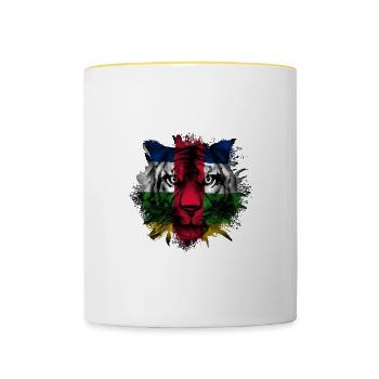 Central African Republic - Contrasting Mug - white/yellow - Front
