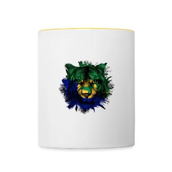Weihnachtsinsel - Tasse zweifarbig - Weiß/Gelb - Vorne