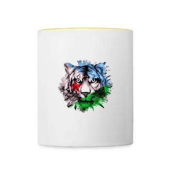 Dschibuti - Tasse zweifarbig - Weiß/Gelb - Vorne