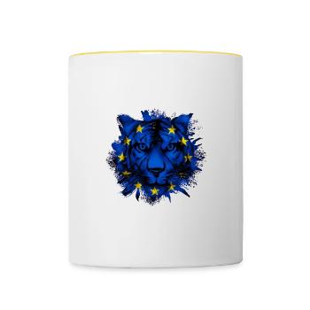 Union européenne - Mug contrasté - blanc/jaune - Devant