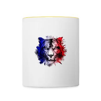France - Mug contrasté - blanc/jaune - Devant