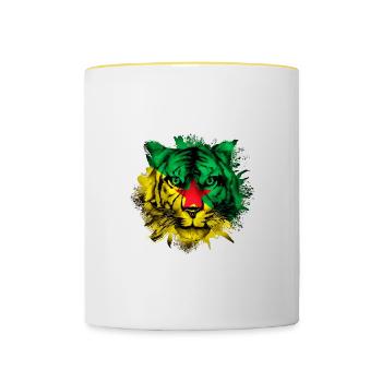 Guyane française - Mug contrasté - blanc/jaune - Devant