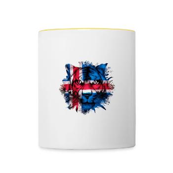 Islande - Mug contrasté - blanc/jaune - Devant