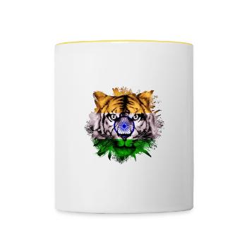 Indien - Tasse zweifarbig - Weiß/Gelb - Vorne